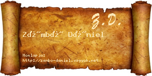 Zámbó Dániel névjegykártya